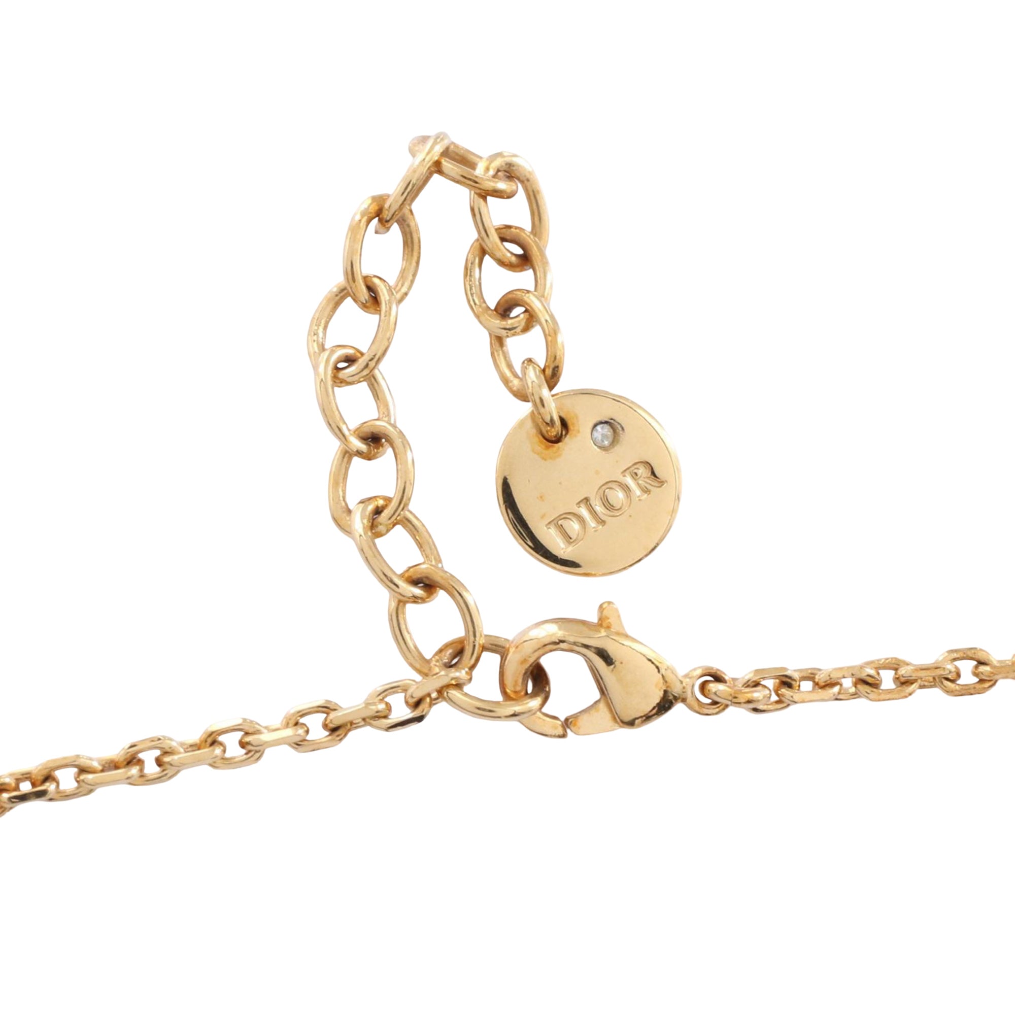 Gold Plated Strass CD Logo Pendant Necklace - Image 3