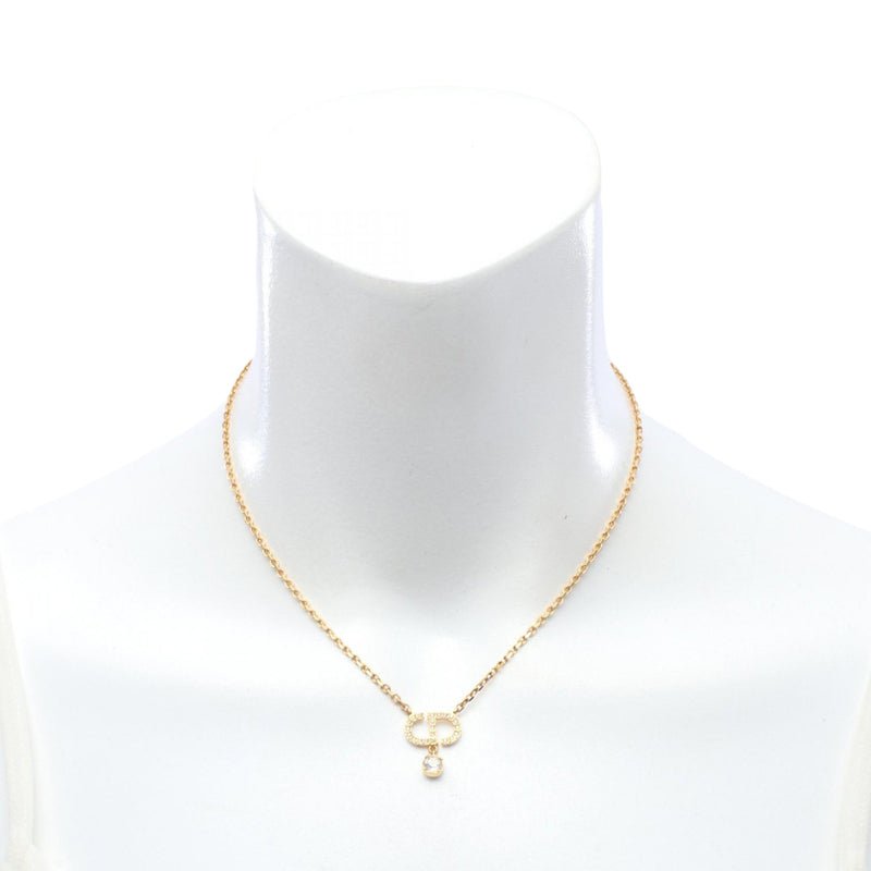 Gold Plated Strass CD Logo Pendant Necklace - Image 5