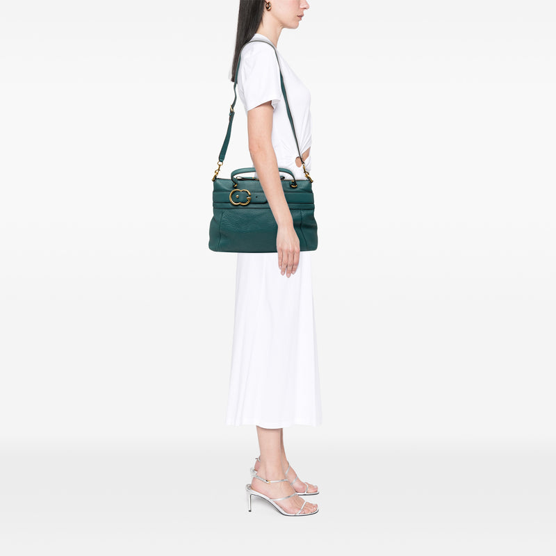 Medium Leather Ride Top Handle Bag - Image 8