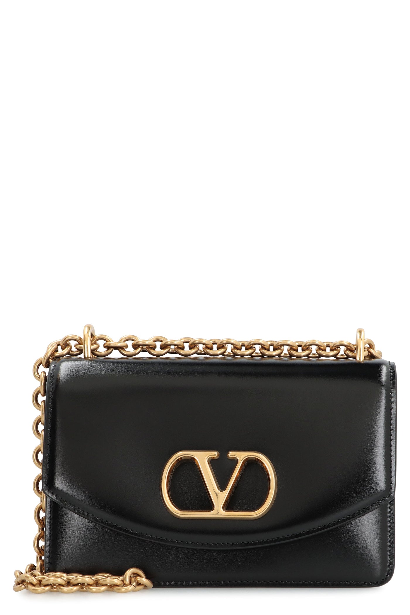 Valentino Garavani Vain Crossbody Bag — Black Calf Leather