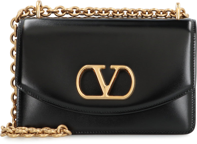 Valentino Garavani Vain Crossbody Bag — Black Calf Leather