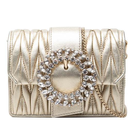 Mini Matelasse Metallic Nappa Crystal Embellished Crossbody - Image 1