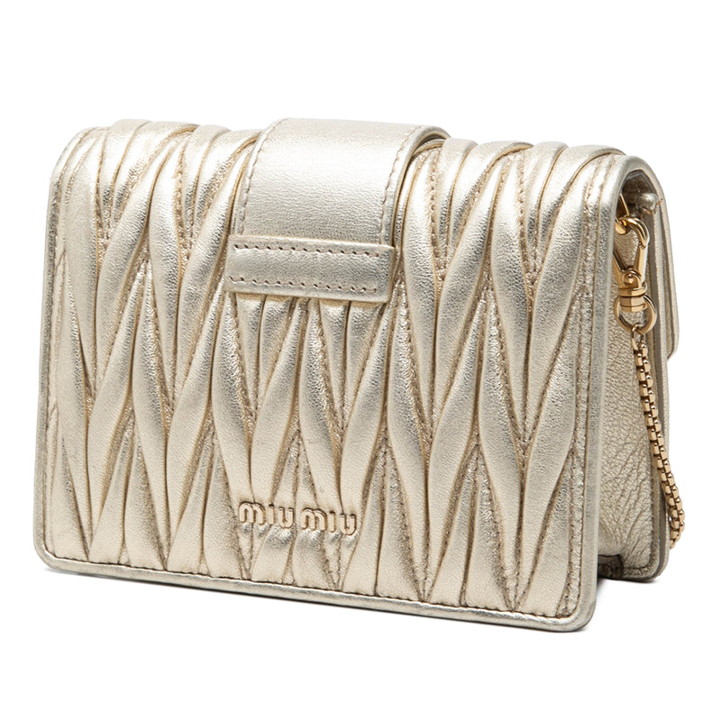 Mini Matelasse Metallic Nappa Crystal Embellished Crossbody - Image 2