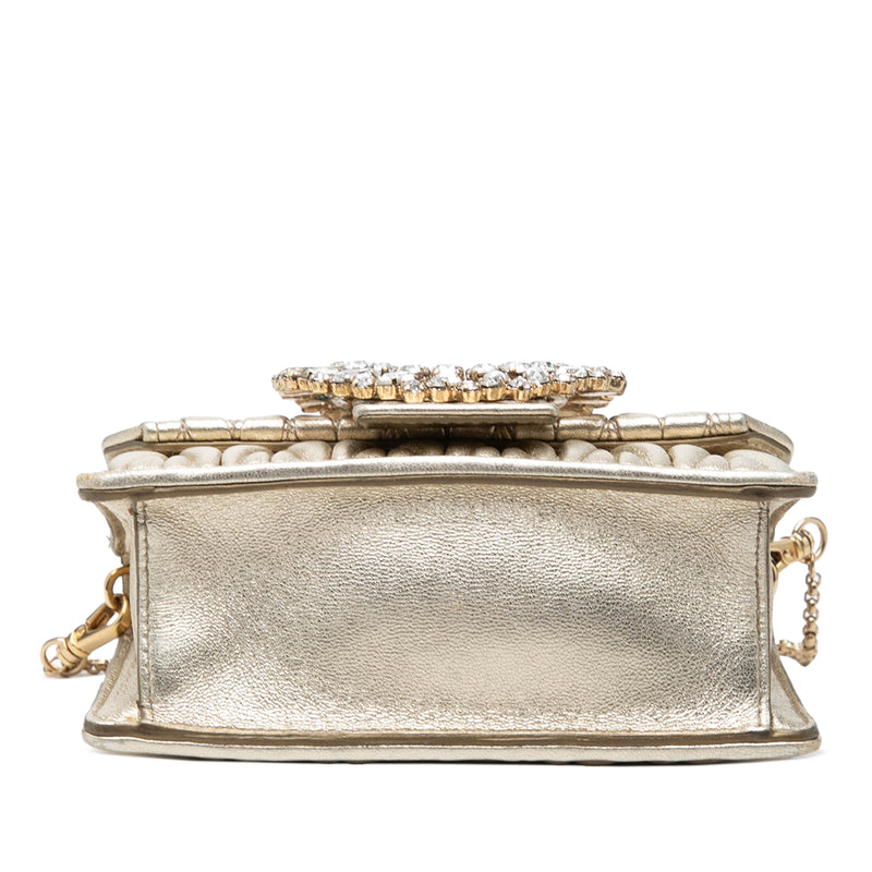 Mini Matelasse Metallic Nappa Crystal Embellished Crossbody - Image 3