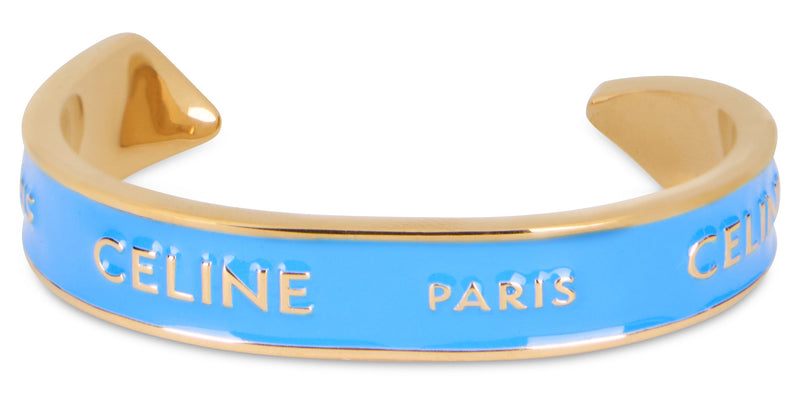 Celine Enamel-Banded Gold Cuff Bracelet — Brass Bracelets