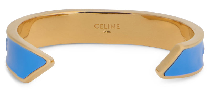 Celine Enamel-Banded Gold Cuff Bracelet — Brass Bracelets