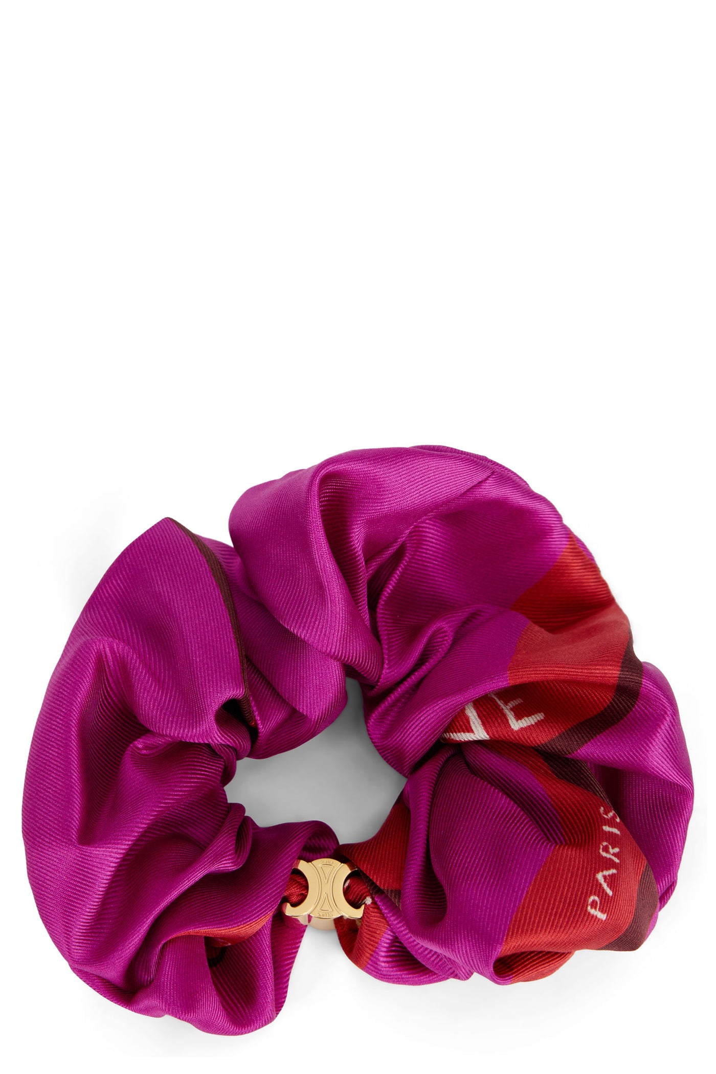 Celine Silk Fuchsia Hair Scrunchie — Purple Bands