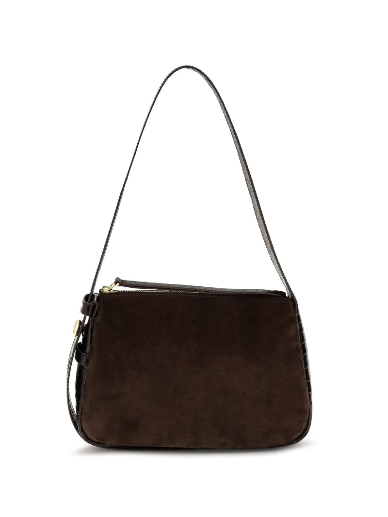 Tory Burch Romy Shoulder Bag — Brown Suede