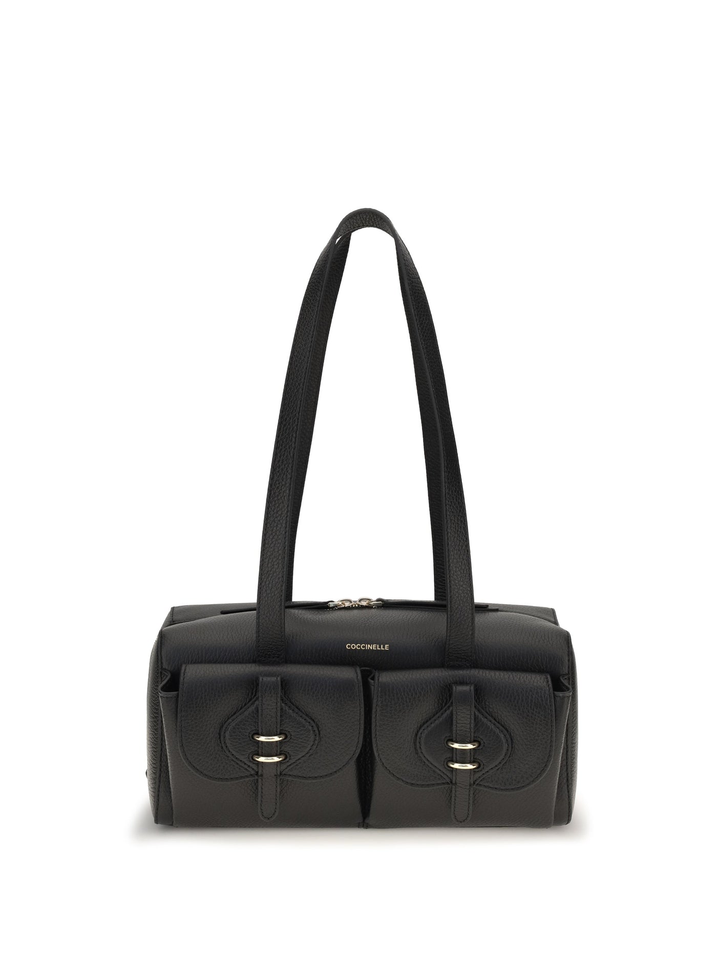 Coccinelle Mavery Shoulder Bag — Black Calf Leather Bos Taurus