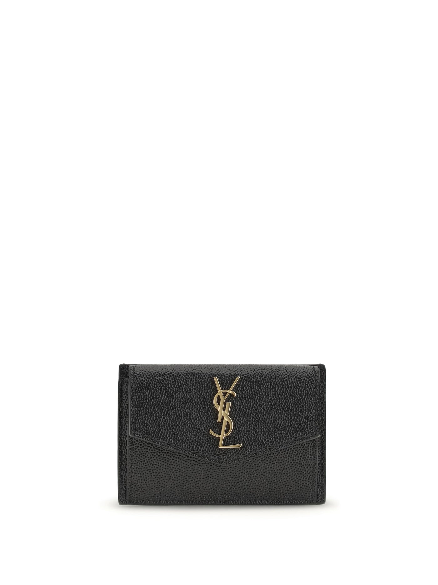 Saint Laurent Micro-Grain Calfskin Wallet — Black Calf Leather Bos Taurus