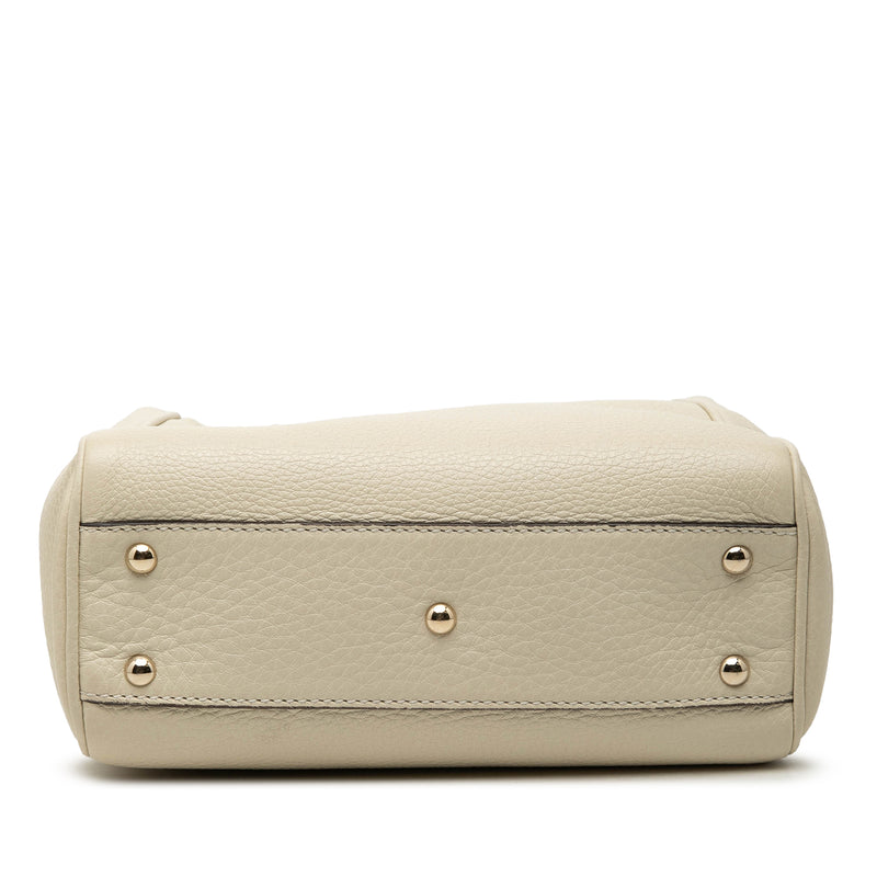 Mini Calfskin Bamboo Shopper Satchel - Image 3