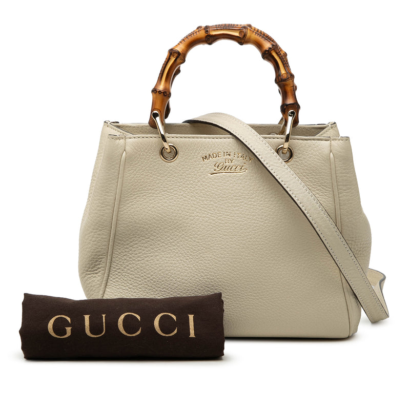 Mini Calfskin Bamboo Shopper Satchel - Image 8