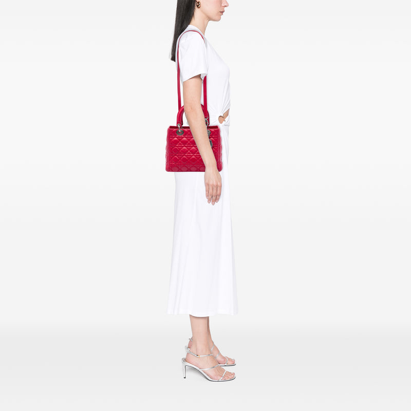 Medium Calfskin Cannage Lady Dior - Image 5