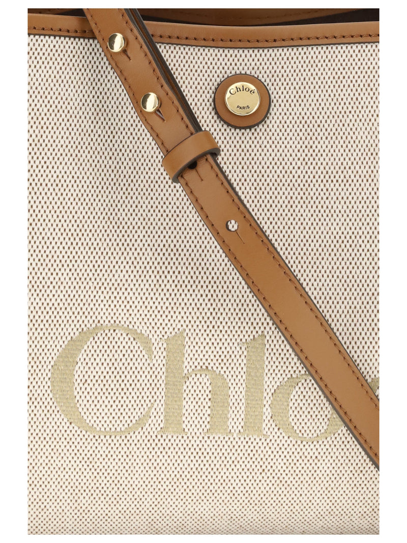 Chloé Clover Shoulder Bag — Brown Fabric