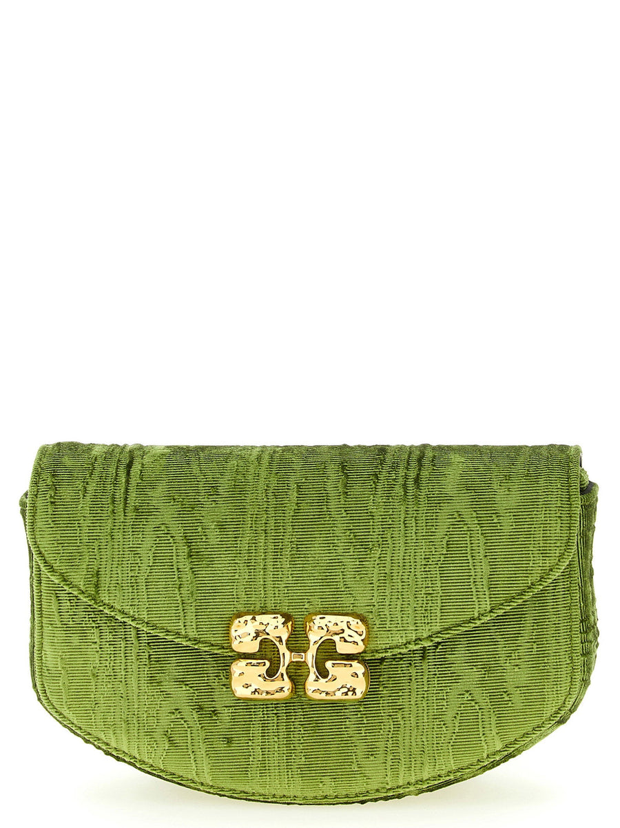 Ganni Wallet — Green Moiré Velvet