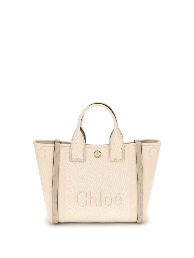 Chloé Carry Tote Bag — Beige Cotton