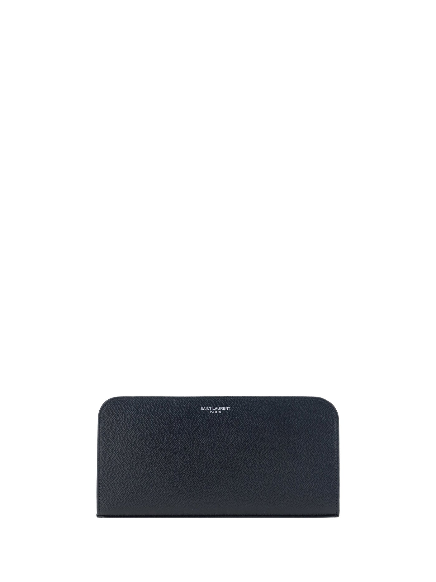 Saint Laurent Grain De Poudre Leather Wallet — Black Calf Bos Taurus