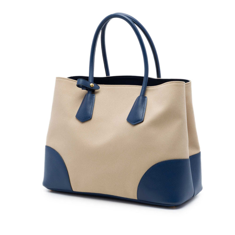 Large Canapa and Saffiano Double Satchel - Image 2