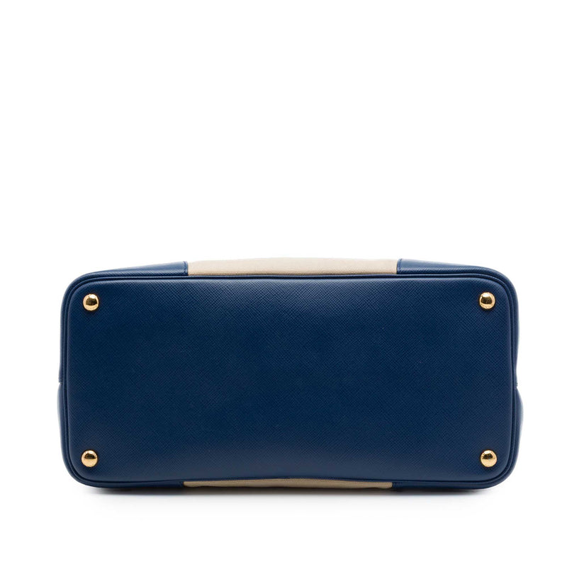 Large Canapa and Saffiano Double Satchel - Image 3