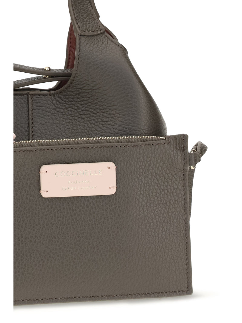 Coccinelle Shoulder Bag — Gray Calf Leather Bos Taurus
