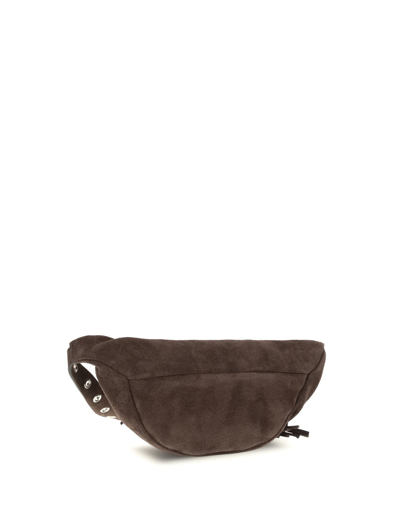Valentino Garavani Studded Suede Belt Bag — Brown Calf Leather Bos Taurus