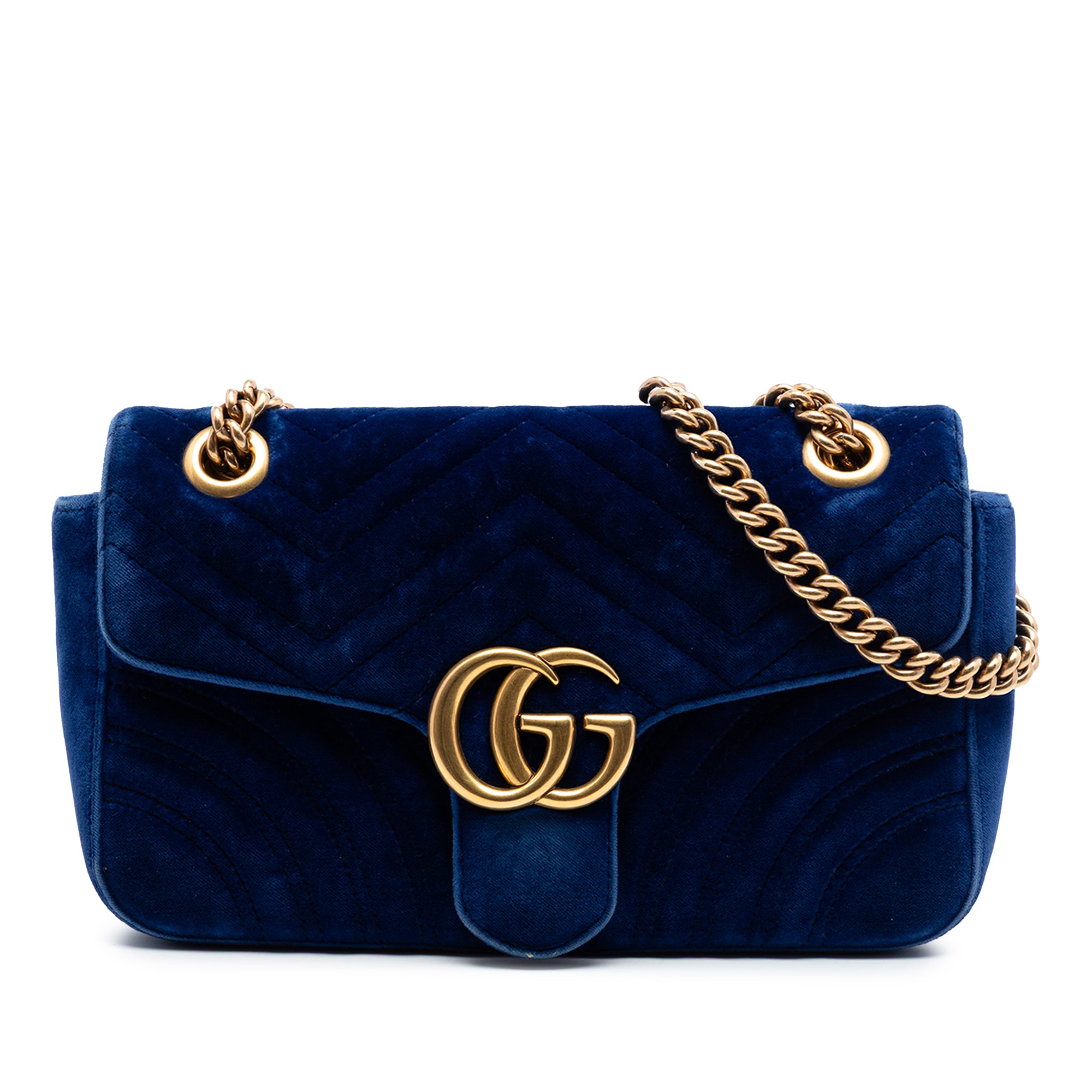 Medium GG Marmont Matelasse Velvet Shoulder Bag - Image 1