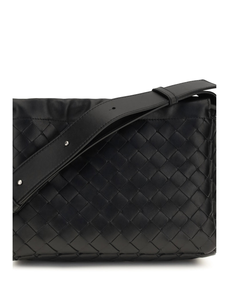 Bottega Veneta Shoulder Bag — Black Calf Leather