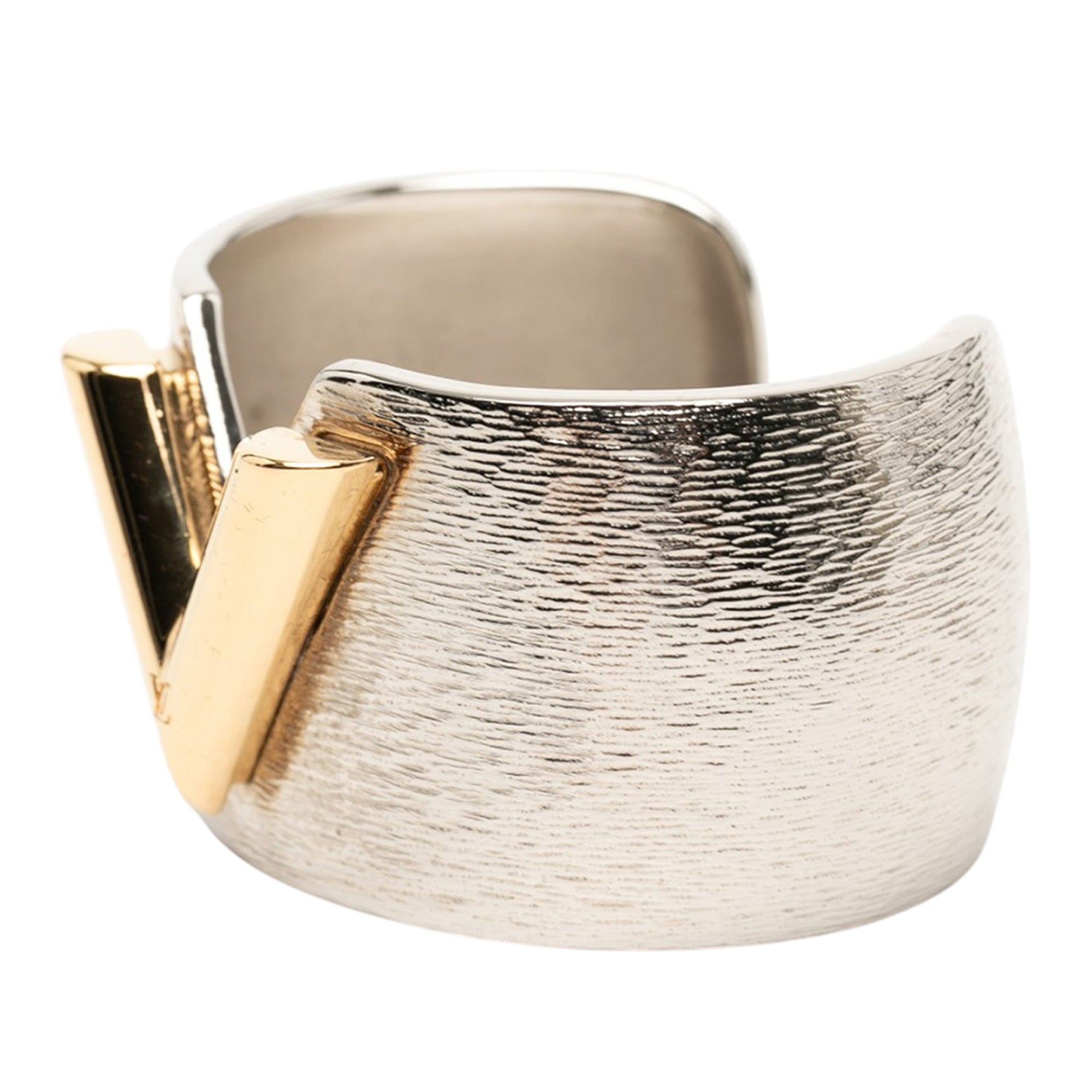 Textured Brass Essential V Colorama Open Cuff Bracelet - Image 2