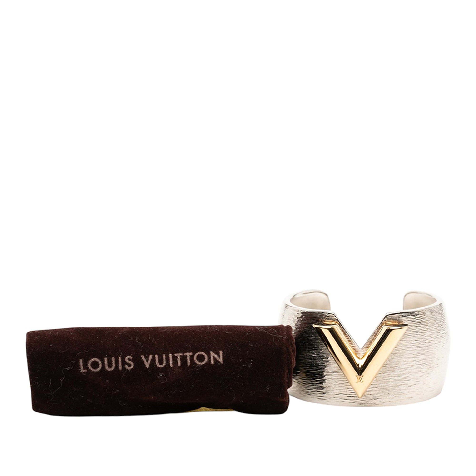 Textured Brass Essential V Colorama Open Cuff Bracelet - Image 6