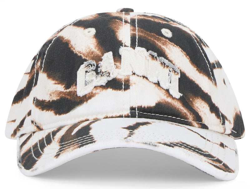 Ganni B3020236 Animal-Print Cotton Baseball Cap — Multicolor Caps
