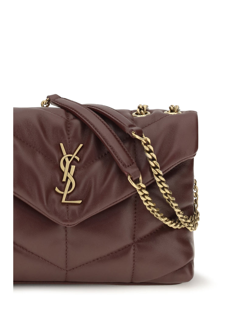 Saint Laurent Puffer Toy Shoulder Bag — Brown Lamb Ovis Aries