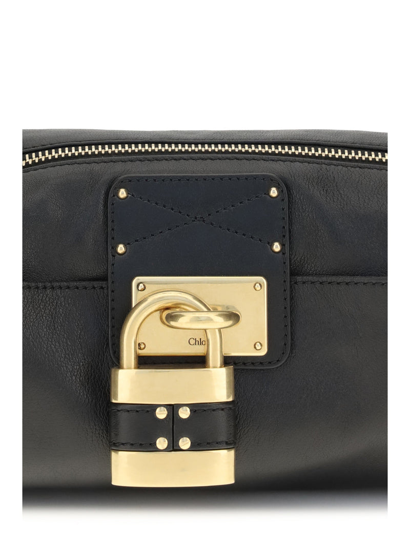 Chloé Paddington Shoulder Bag — Black Calf Leather