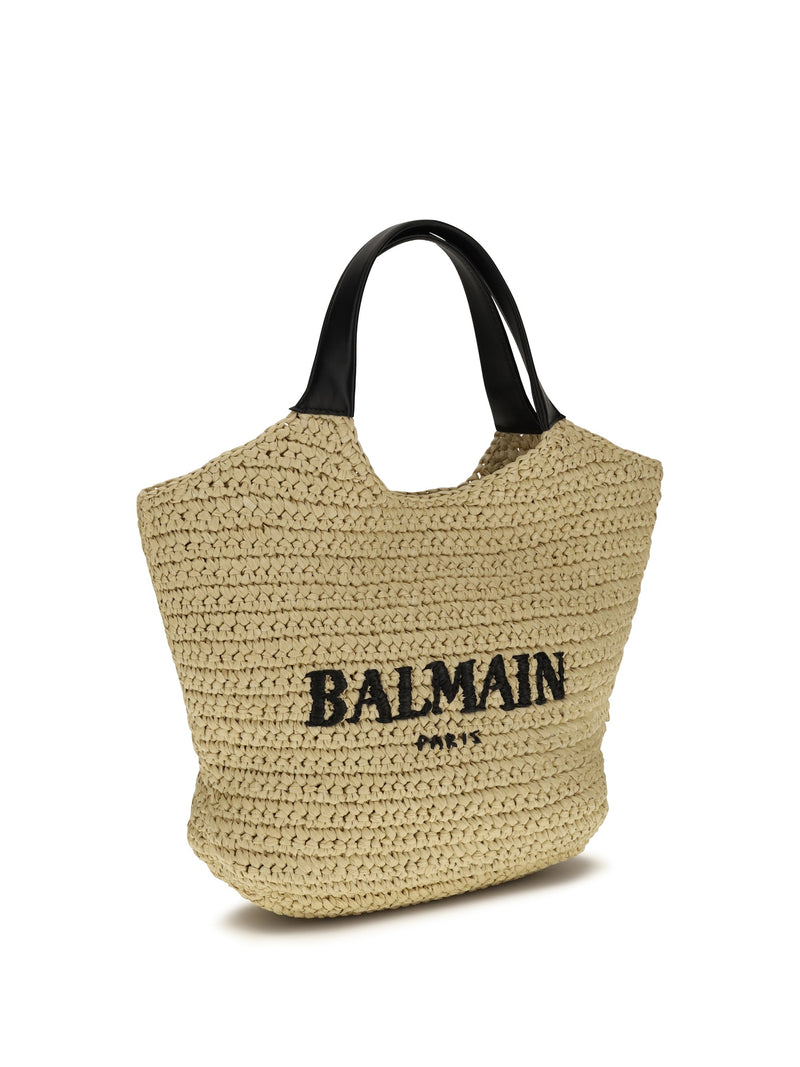 Balmain Paris Tote Bag — Beige Viscose