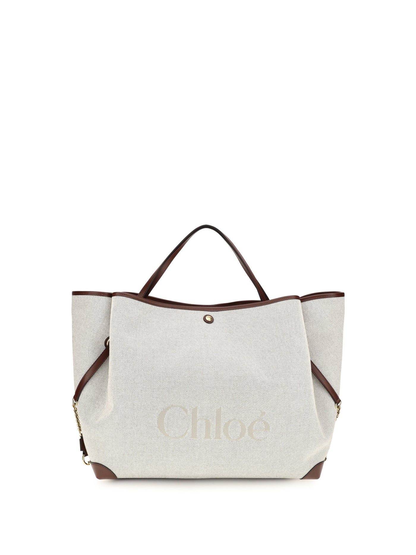Chloé Large Carry Tote Bag — Beige Cotton