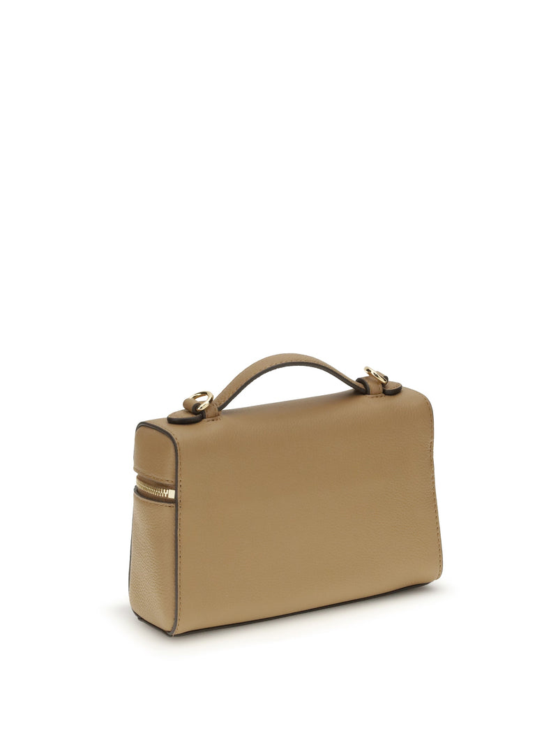 Tory Burch Romy Slim Top Handle Bag — Beige Calf Leather Bos Taurus