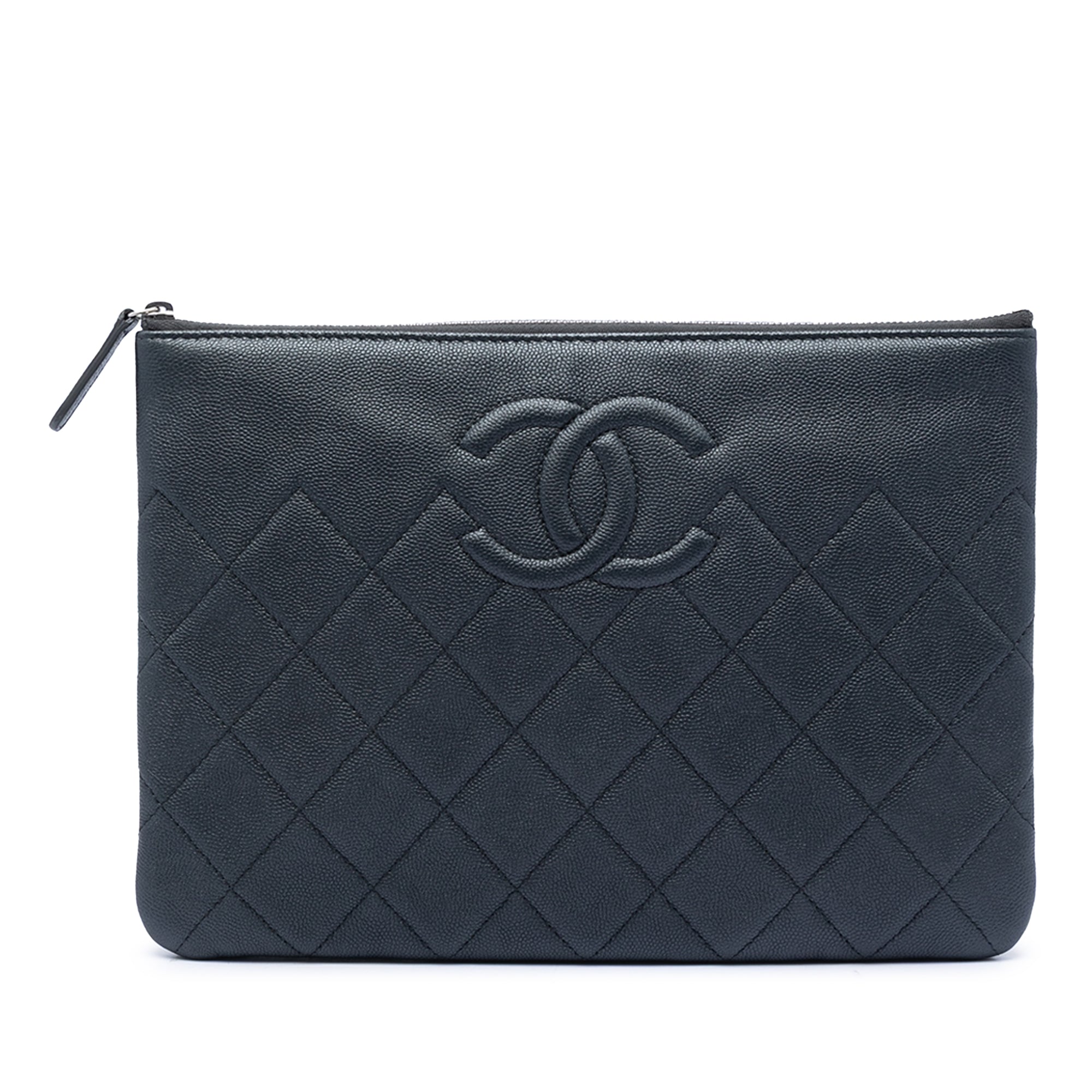 Medium CC Quilted Caviar O Case Clutch - Image 1