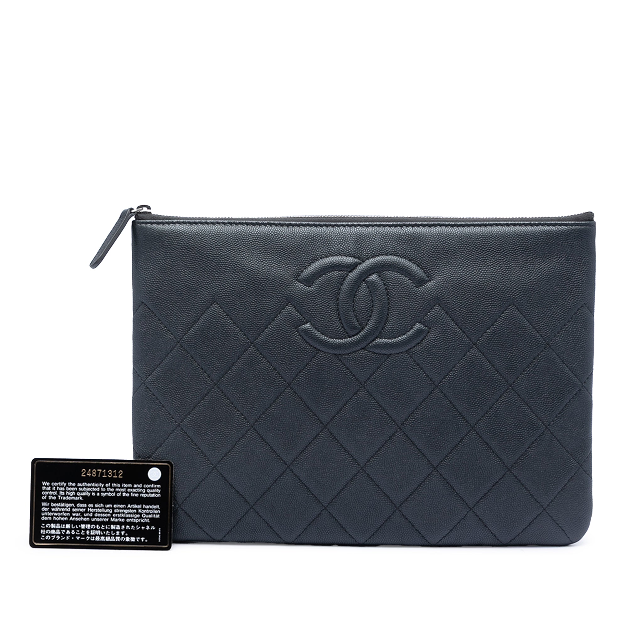 Medium CC Quilted Caviar O Case Clutch - Image 8