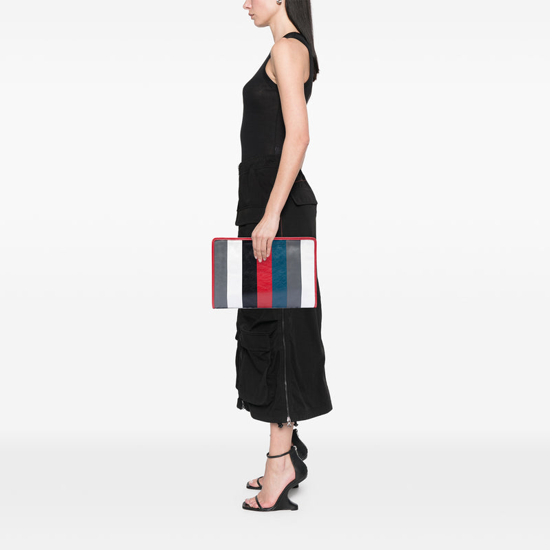 Lambskin Striped Bazar Clutch - Image 7