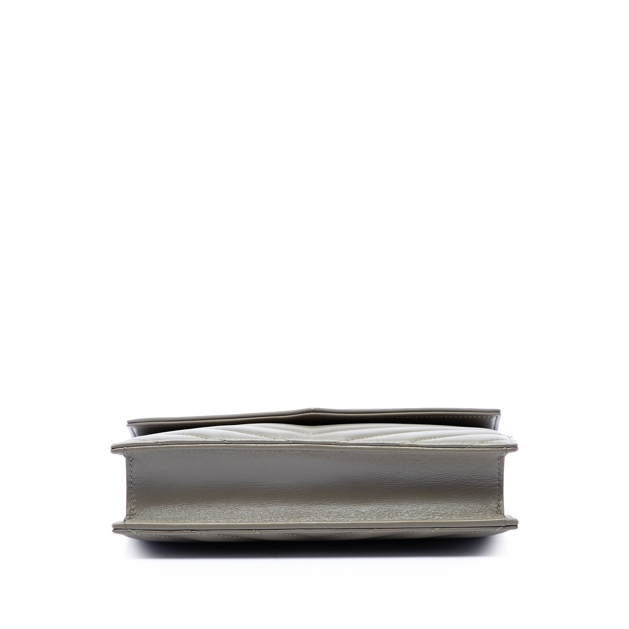 Chevron Lambskin Monogram Envelope Chain Wallet - Image 3