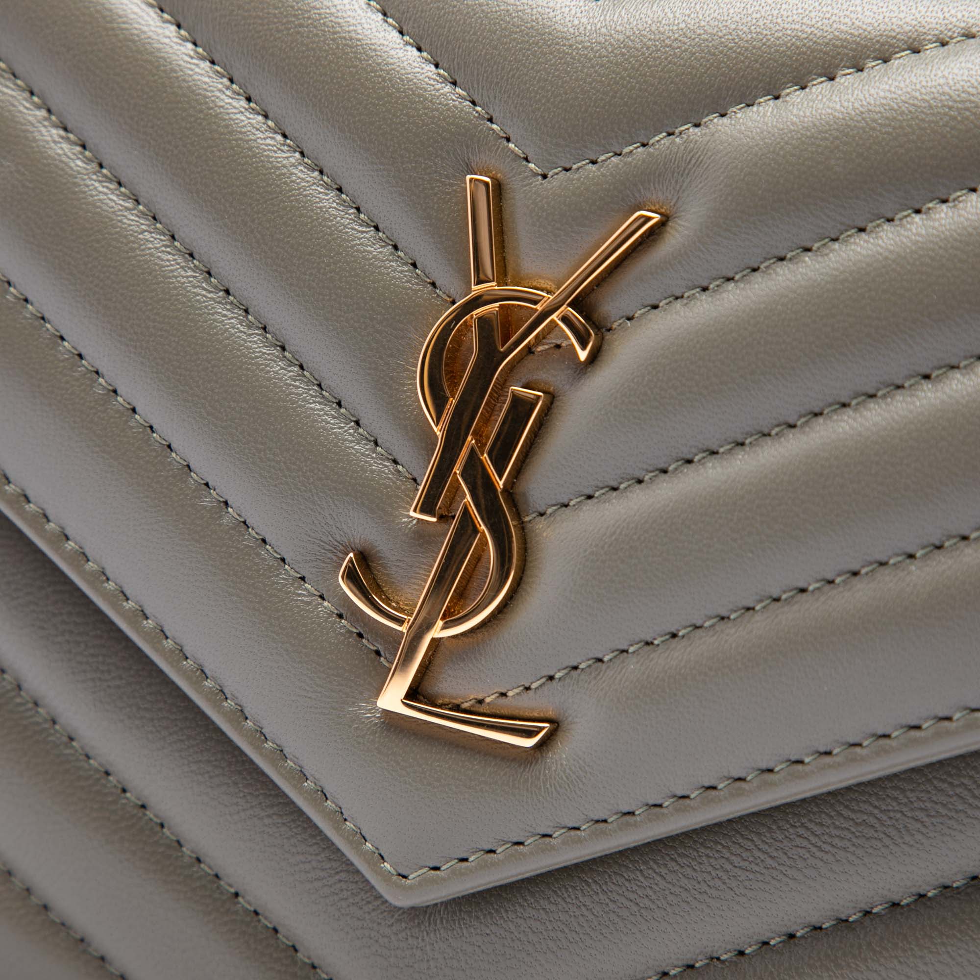 Chevron Lambskin Monogram Envelope Chain Wallet - Image 5