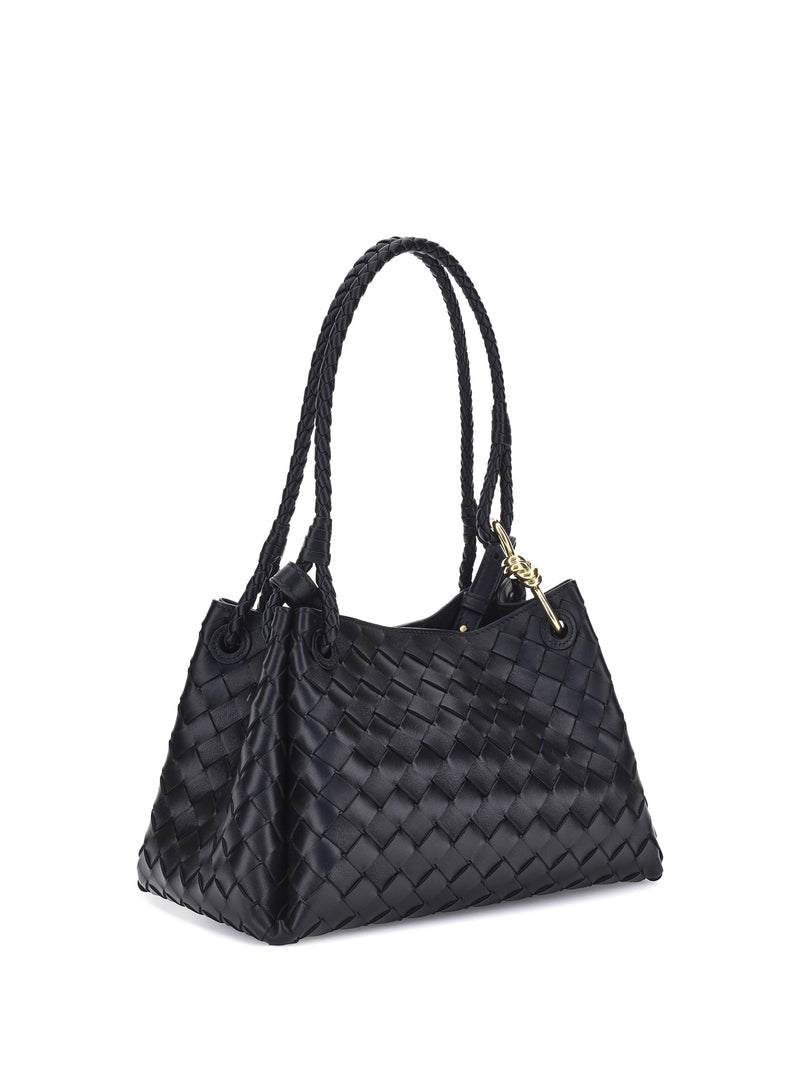 Bottega Veneta Shoulder Bag — Black Lamb Leather