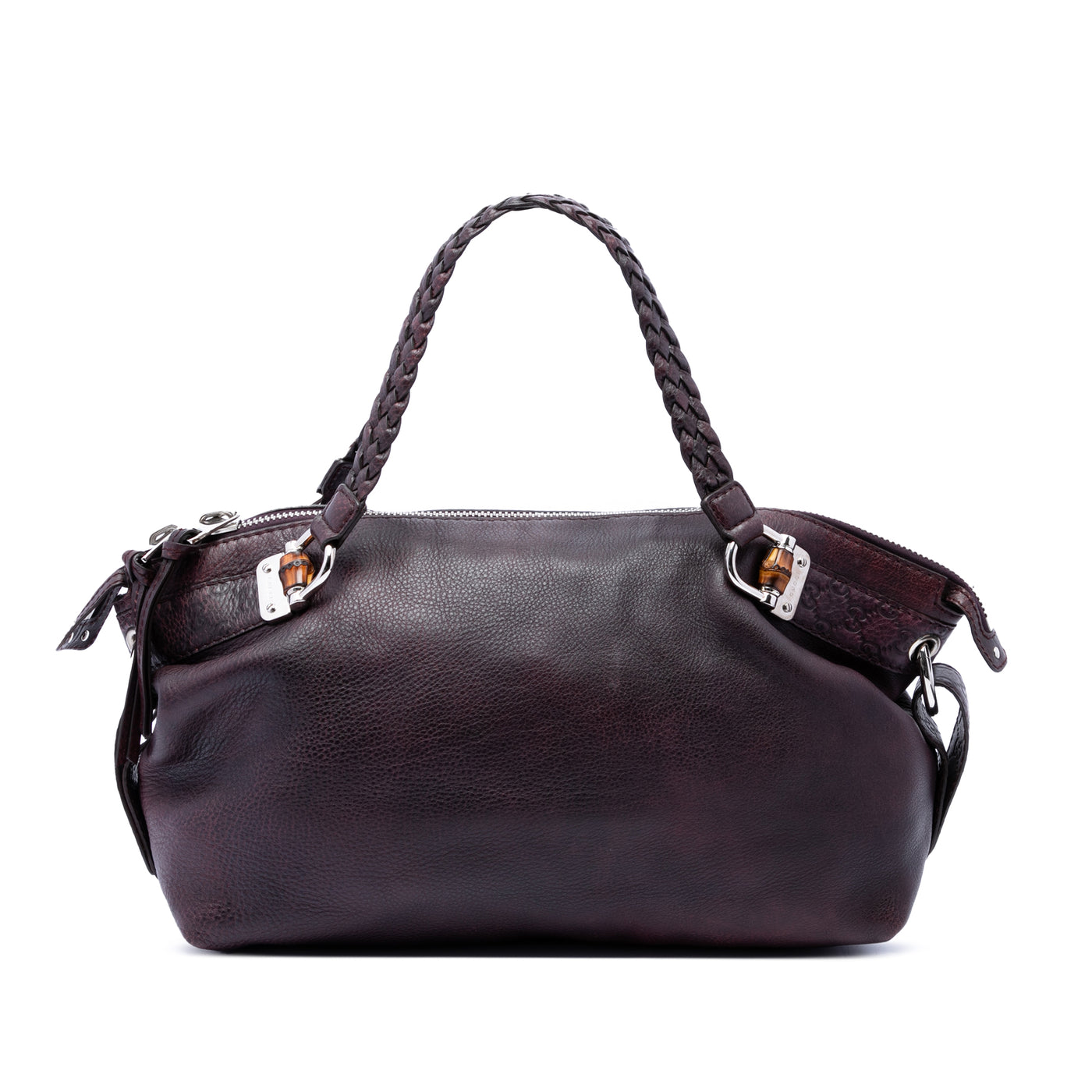 Medium Leather Bamboo Bar Tote - Image 1