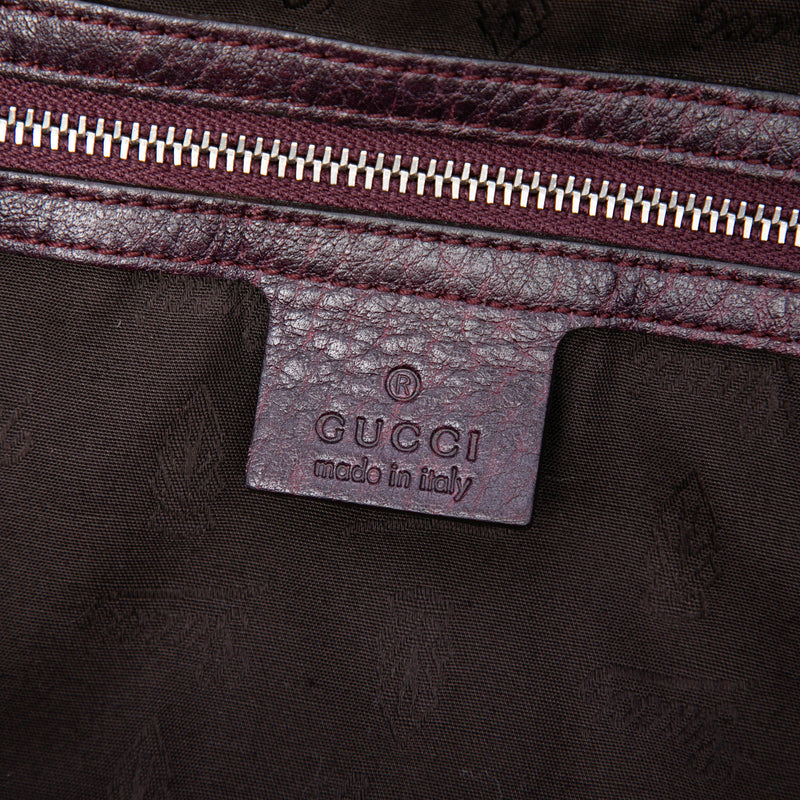 Medium Leather Bamboo Bar Tote - Image 5
