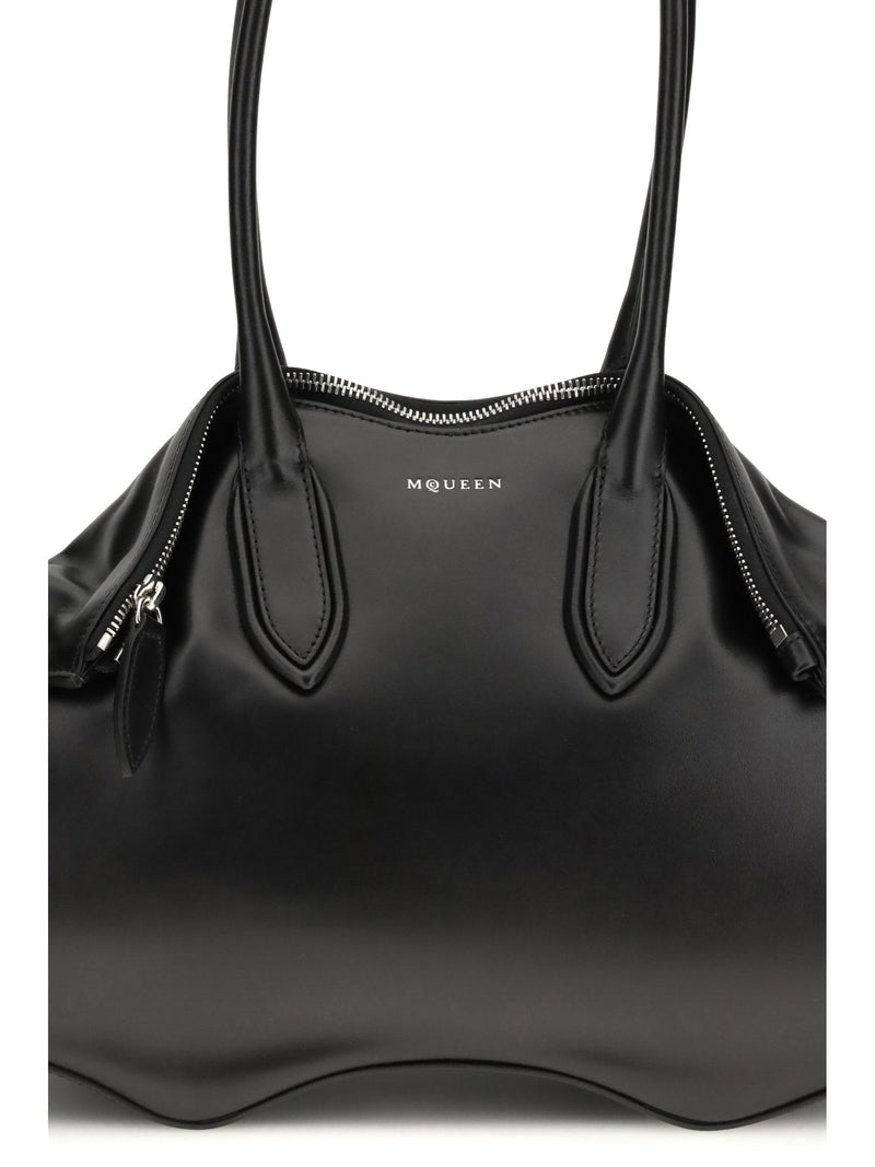 Alexander Mcqueen Manta Shoulder Bag — Black Calf Leather (bos Taurus)