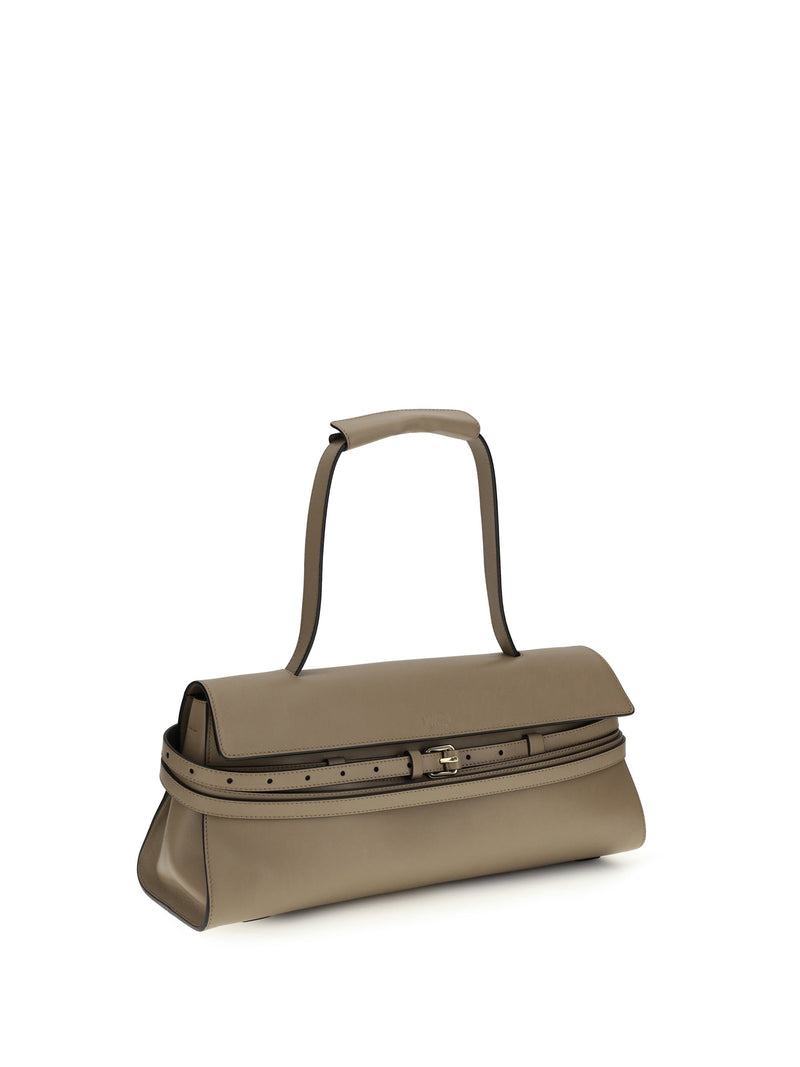 Moschino Tie Me Shoulder Bag — Beige Calf Leather