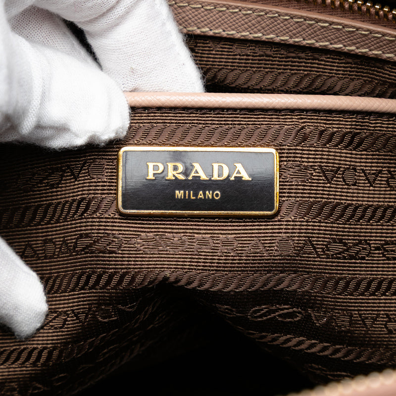 Large Saffiano Lux Galleria Double Zip Satchel - Image 5
