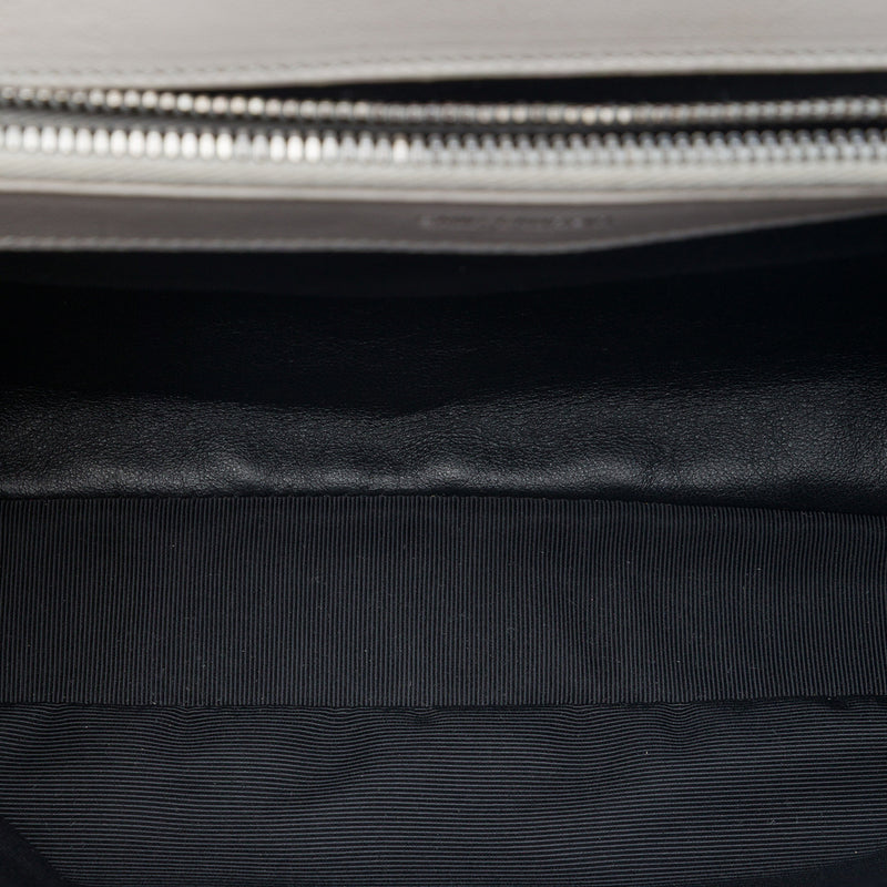 Large Chevron Sheepskin Monogram College Satchel - Image 4