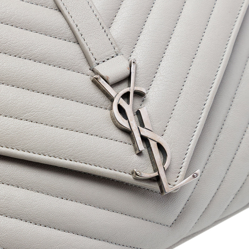 Large Chevron Sheepskin Monogram College Satchel - Image 5