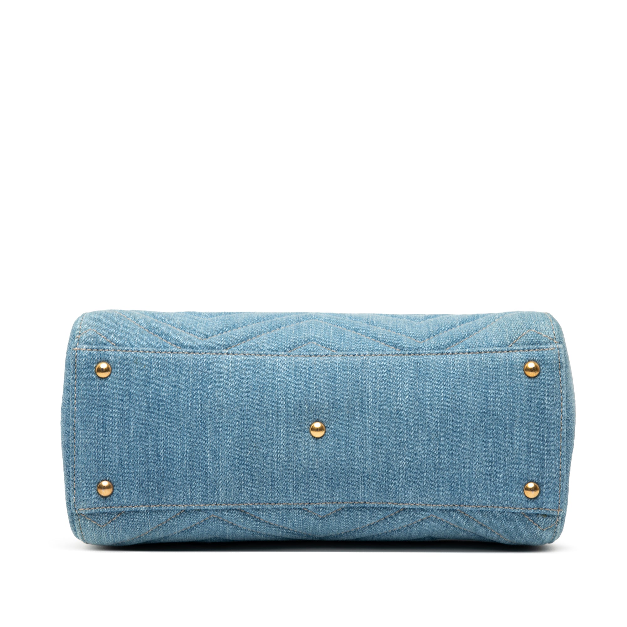 Small GG Marmont Matelasse Denim Pearly Satchel - Image 3