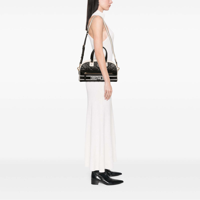 Medium Leather Cannage Dior Vibe Zip Bowling Bag - Image 8